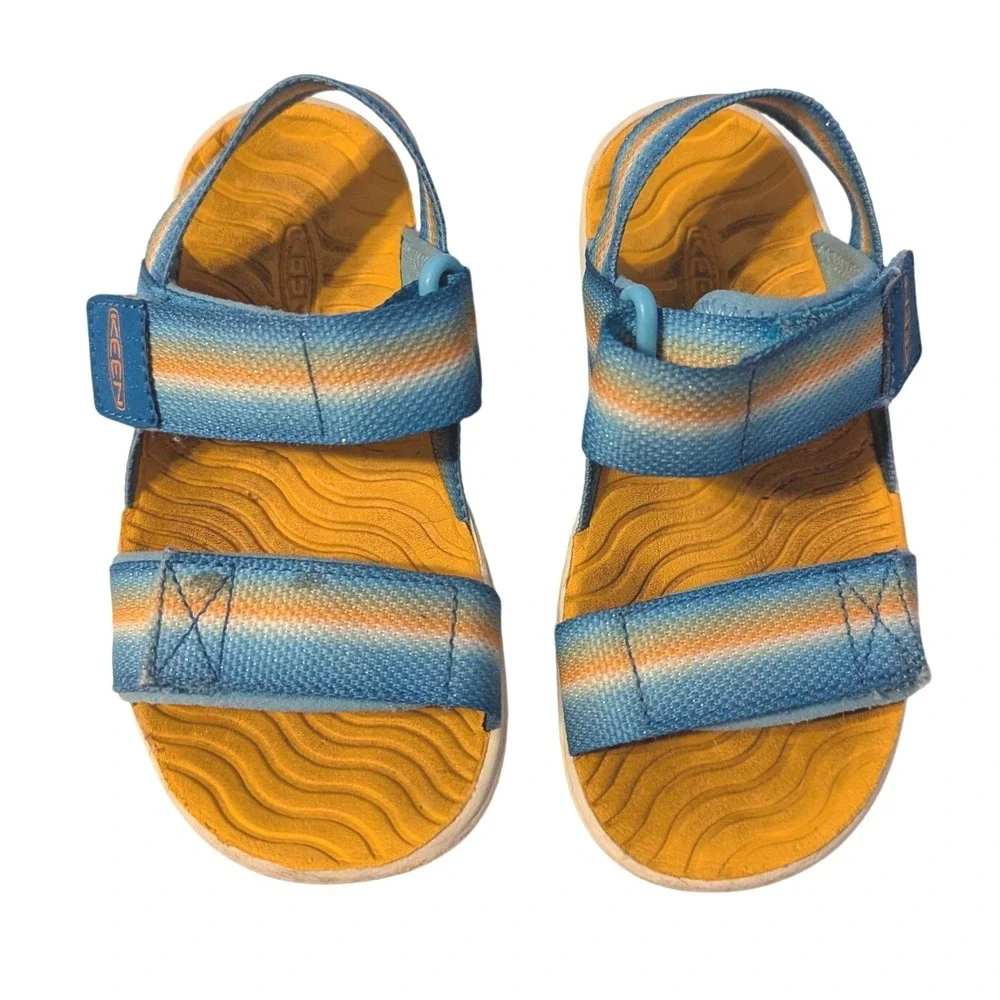 Keen Kids ~US 9 Blue Orange Gradient Sport Sandals Toddler Adjustable Straps